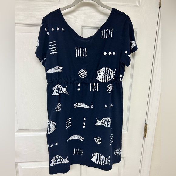 M Mac Navy Beach Print Dress Size M - Picture 5 of 6